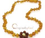 Amber Teething Necklace - Kids Unpolished Brilliant Flower - All Kids Sizes - Teething, Health & 