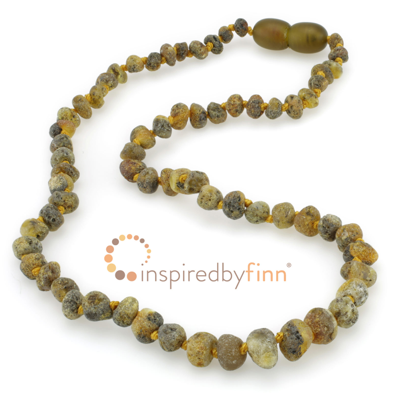 <u>Unpolished Green/Yellow with Brown/Black<br>Larger Beads</u>
