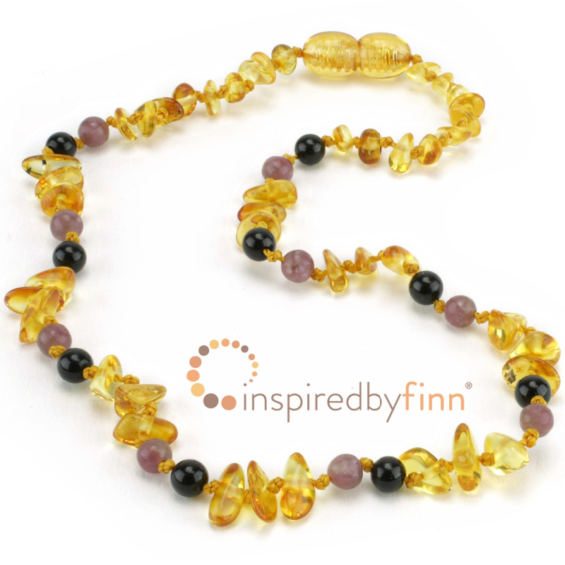 <u>SALE! Amber Teething Necklace - Kids Polished Lemon Chips + CURBS HYPERACTIVITY, All Kids Sizes<br>Inspired by Finn</u>