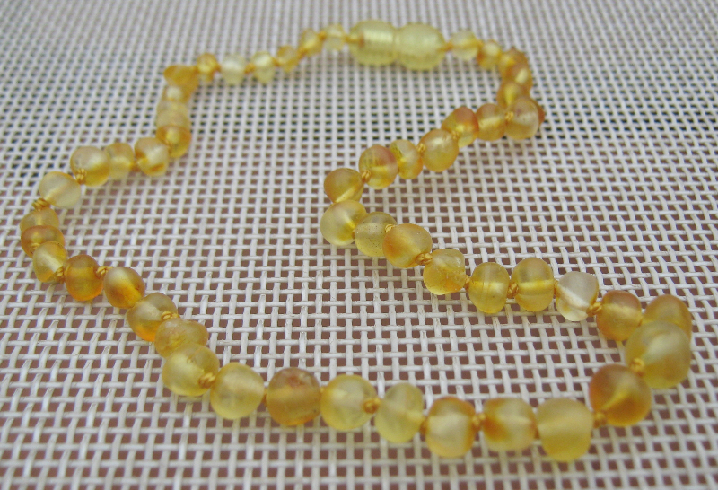 <u>SALE! Kids 11.5-12.5"<br>Semi-polished Yellow Baltic Amber Necklace</u>