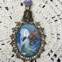 mermaid moon necklace pendant