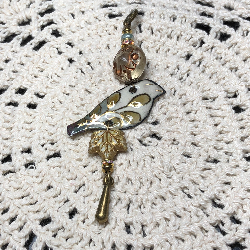 prairie bird-1 enameled necklace pendant