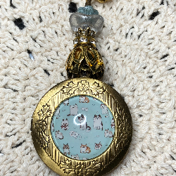 it's a cat thing, vintage locket, necklace pendant