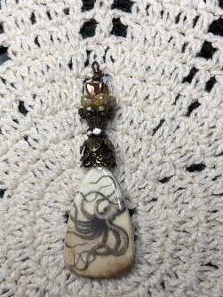 fleeting octopus, kiln fired necklace pendant