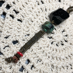 amulet of love-black tourmaline & turquoise necklace pendant