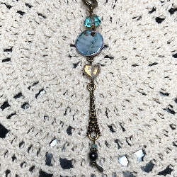 spirit of letting go, enameled leaf print necklace pendant