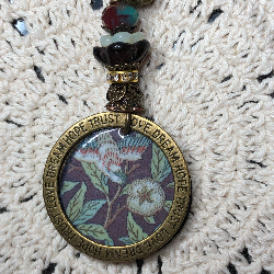 a bird's paradise  enameled necklace pendant-1