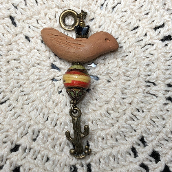 southwestern basket weaver, bird necklace pendant