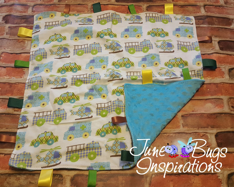 Rescue Vehicle Flannel/blue Baby Blanket