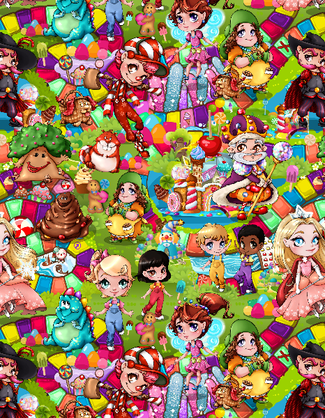 2yd cut R-25 I Want Candy Main Character Woven Fabric