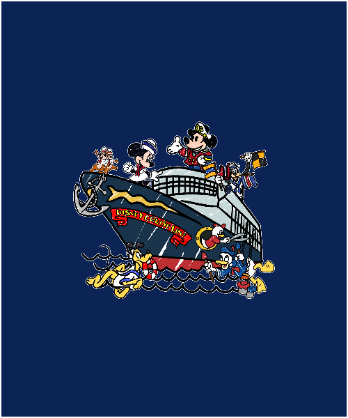 Sketchy Cruise Ship Big Kid Panel Cotton Lycra