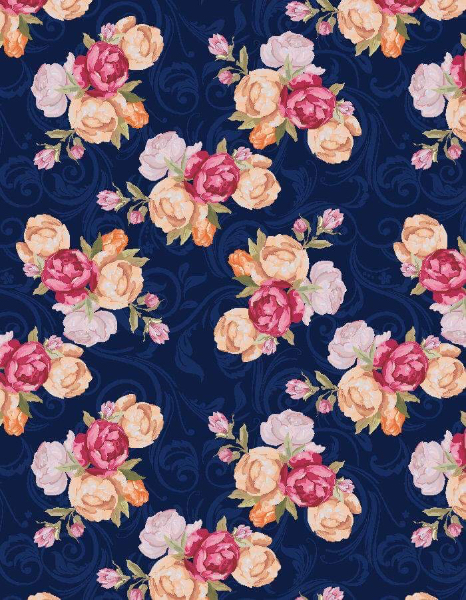 1yd Cut Custom Woven Fabric SoM Floral