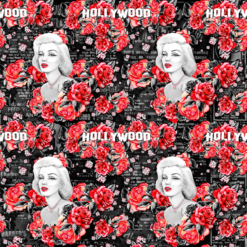 1yd cut Fabric Marilyn Hollywood
