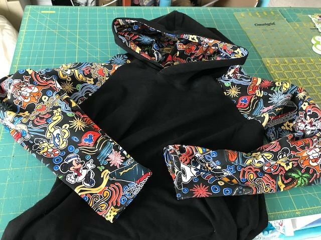 1yd Cut Sketchy Cruise Large Scale Black Woven