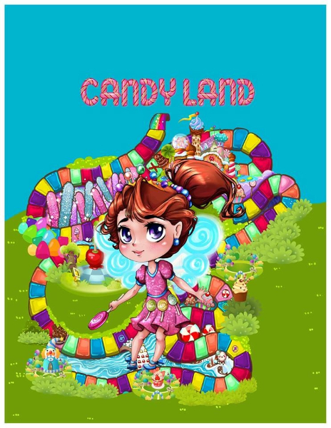 R-25 I Want Candy Lolly Child Panel Cotton Lycra