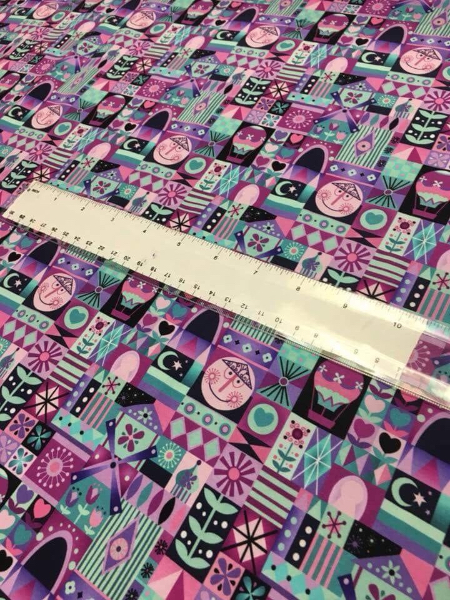 1yd Cut Small Scale Small World Woven Fabric