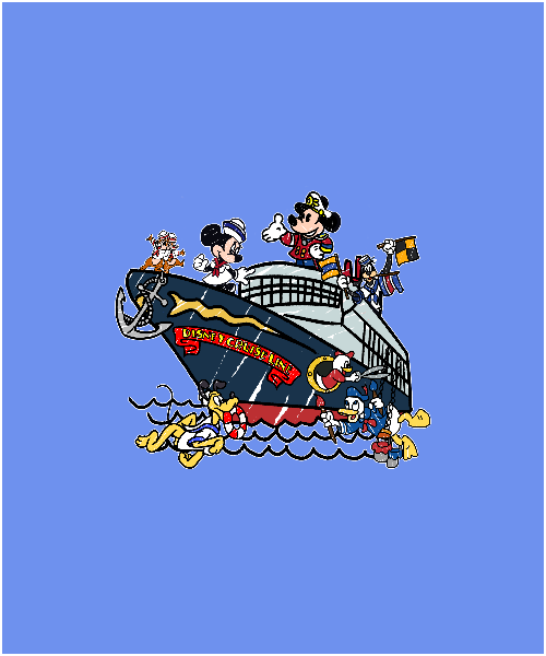 Sketchy Cruise Ship Child Panel Cotton Lycra