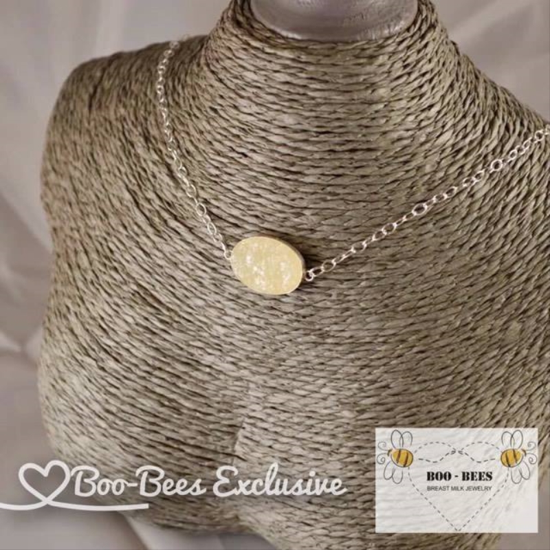 Boo-Bees Exclusive Breastmilk Druzy Necklace