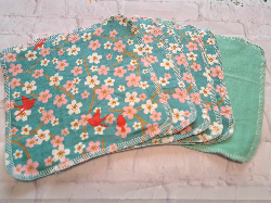 Set of 6: 8" X 8" Cherry Blossoms Flannel Wipes