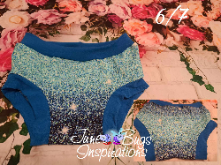 6/7 Ombre Faux Blue Glitter Children's Underwear