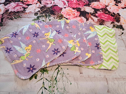 Set of 5: Fairy 7" X 7"  Flannel Wipes