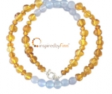 NEW! Anxiety Relief - Baltic Amber and Blue Chalcedony NecklaceKids Necklace