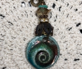 energy vortex, ceramic necklace pendant