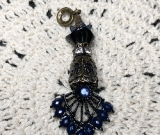 blue 20's-like art deco necklace pendant