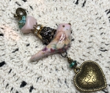 pink bird of gratitude-necklace pendant