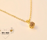 Solitaire Gold Enchantment necklace w/ashes (enamored collection)