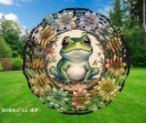 Frog with Flower Border 3D Wind Spinner
