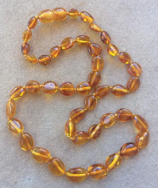 <u>SALE! Adult 17-18"<br>Beautiful Polished Honey Bean Baltic Amber Necklace</u>