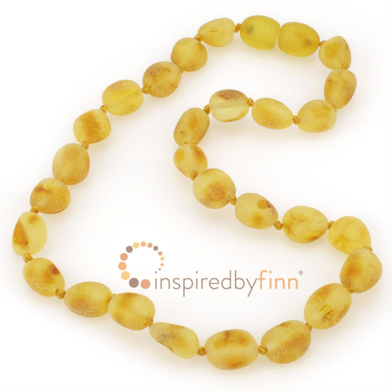 <u>CLEARANCE! Amber Teething Necklace - Kids Unpolished Light Bean<br>Inspired by Finn</u>