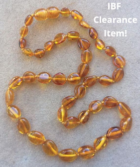 <u>SALE! Baltic Amber Necklace - Polished Bean Honey</u>