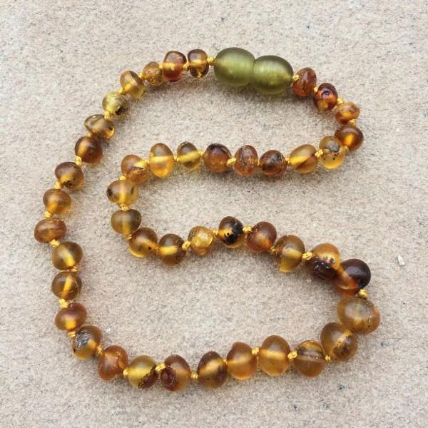 <u>SALE! Kids 11.5-12.5"<br>Yellow with Inclusions Polished Baltic Amber Necklace</u>