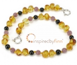 Adjustable Polished Golden Sw + CURBS HYPERACTIVITYBaltic Amber Wellness, Teething Anklet