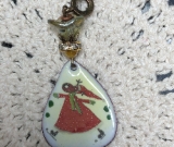vintage festive moose enameled necklace pendant