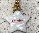 cherish star vintage ceramic necklace pendant
